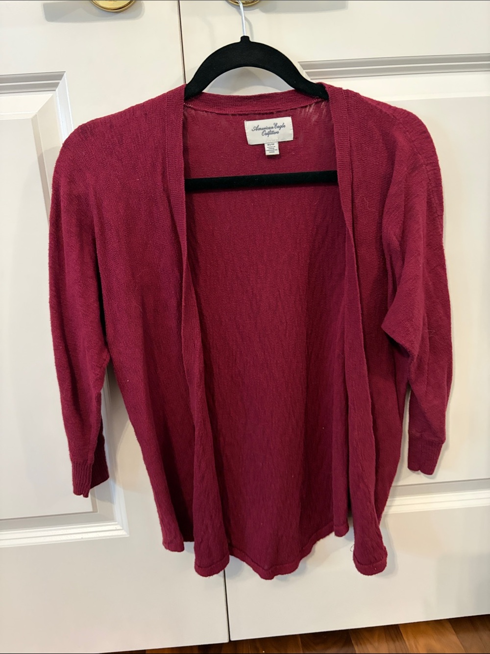 American Eagle Outfitters Open-Front Cardigan - Raspberry